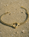 Amara Heart Link 18K PVD Gold Bracelet