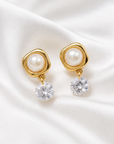 Lucy Pearl Drop Earrings – 18K PVD Gold