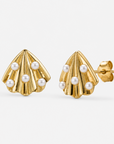 Sienna Pearl Shell Earrings – 18K PVD Gold