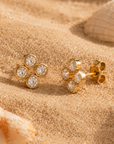 Giulia Crystal Bloom Earrings – 18K PVD Gold