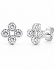 Giulia Silver Crystal Bloom Earrings – Stainless Steel