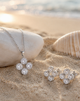 Giulia Silver Crystal Bloom Necklace – Stainless Steel