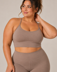 womens strappy cropped singlet - Taupe by The Fit Collection, view 6