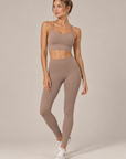 womens strappy cropped singlet - Taupe by The Fit Collection, view 4