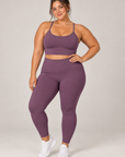 womens strappy cropped singlet - Mauve Grey by The Fit Collection, view 4