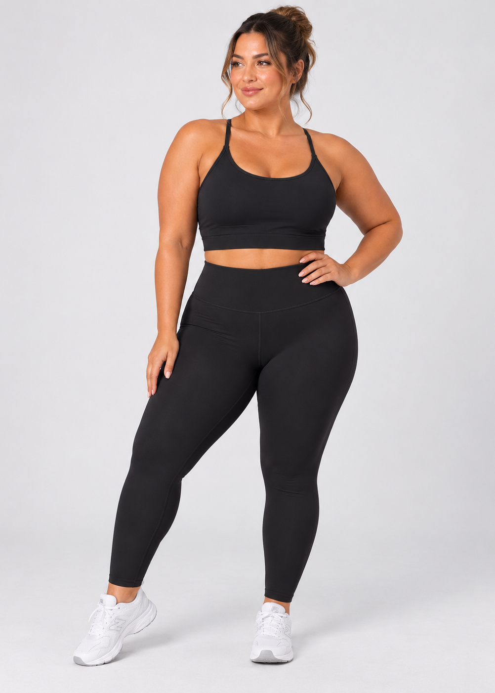 womens strappy cropped singlet - Jet Black by The Fit Collection, view 6