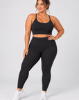 womens strappy cropped singlet - Jet Black by The Fit Collection, view 6