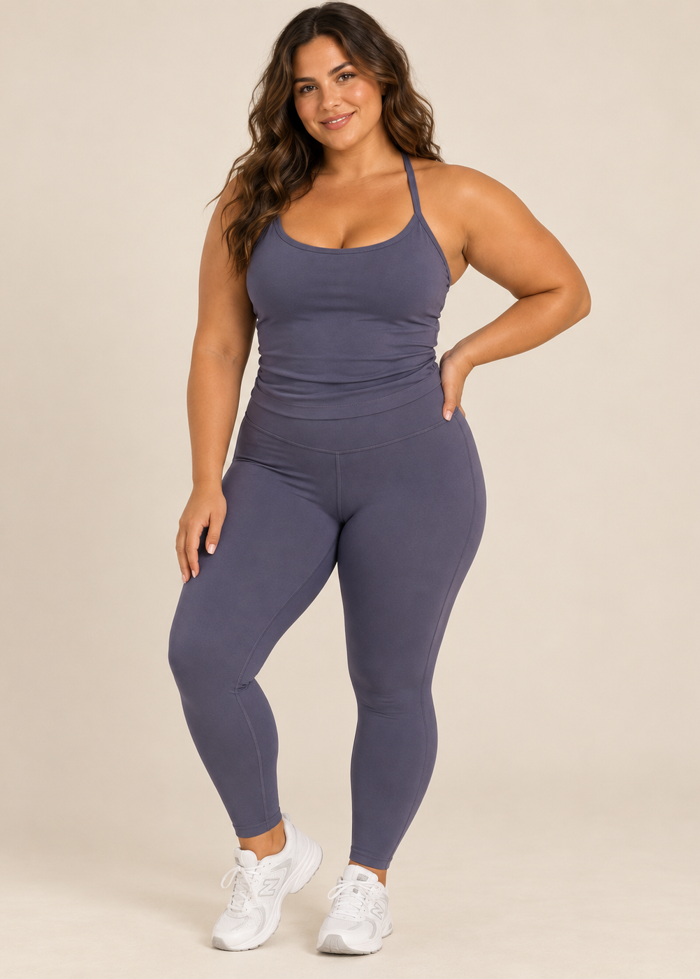 womens strappy singlet - Charcoal Gray by The Fit Collection, view 6
