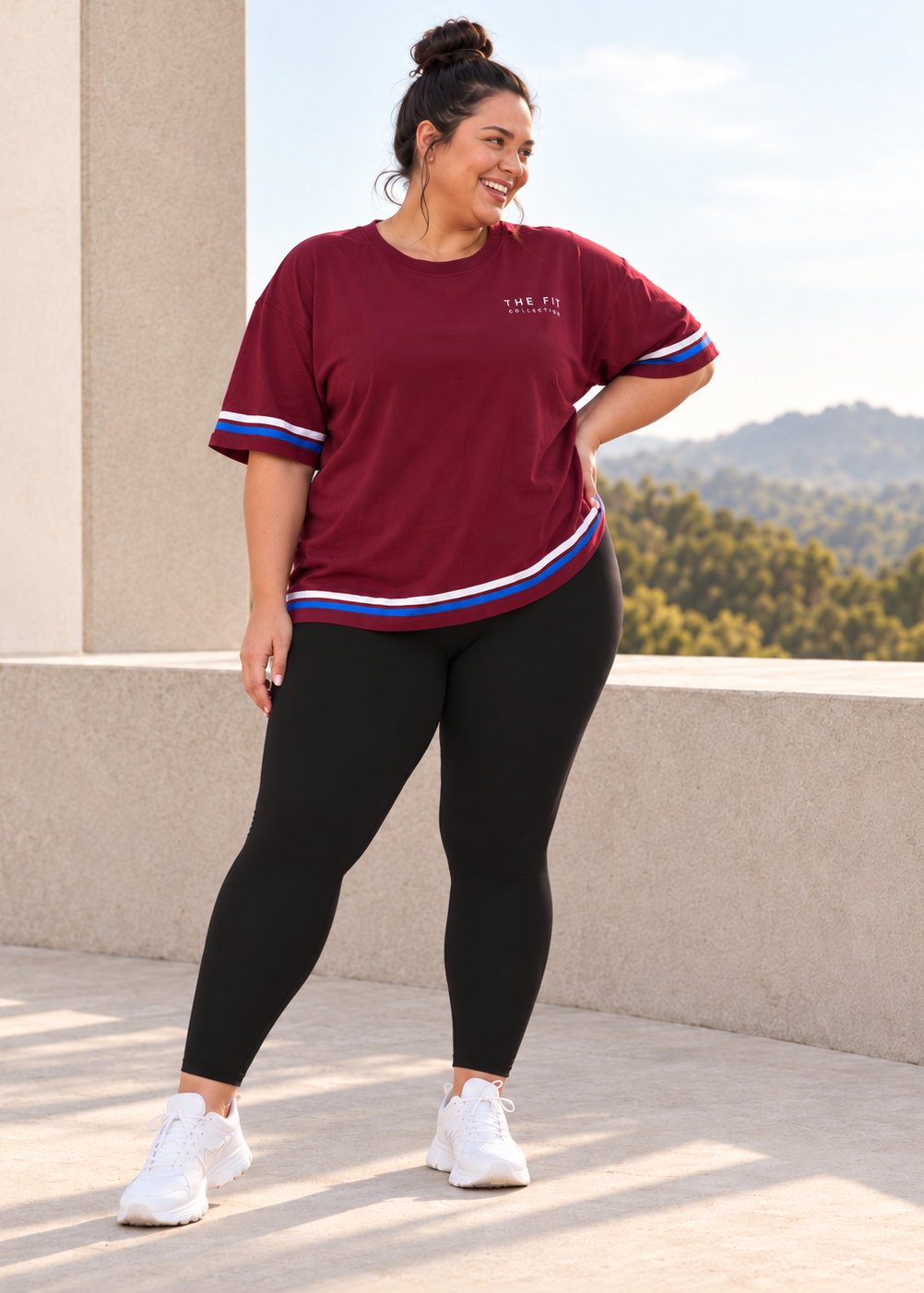 womens high waisted leggings - Jet Black by The Fit Collection, view 1