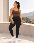 womens high waisted leggings - Jet Black by The Fit Collection, view 2
