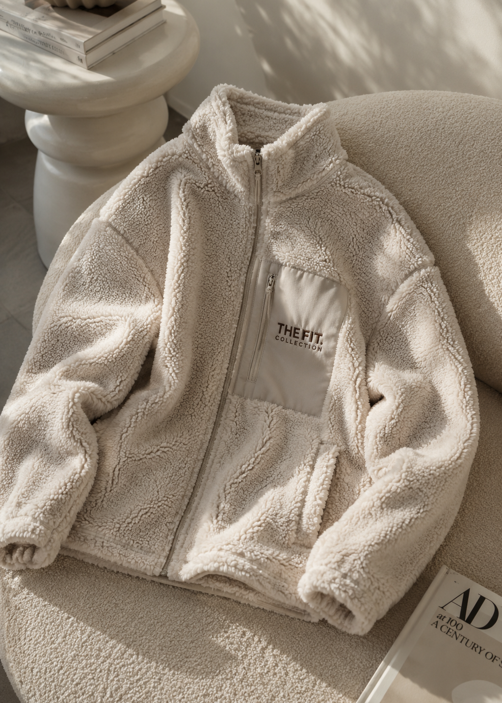 The Fit Collection Sherpa Jacket – Cream