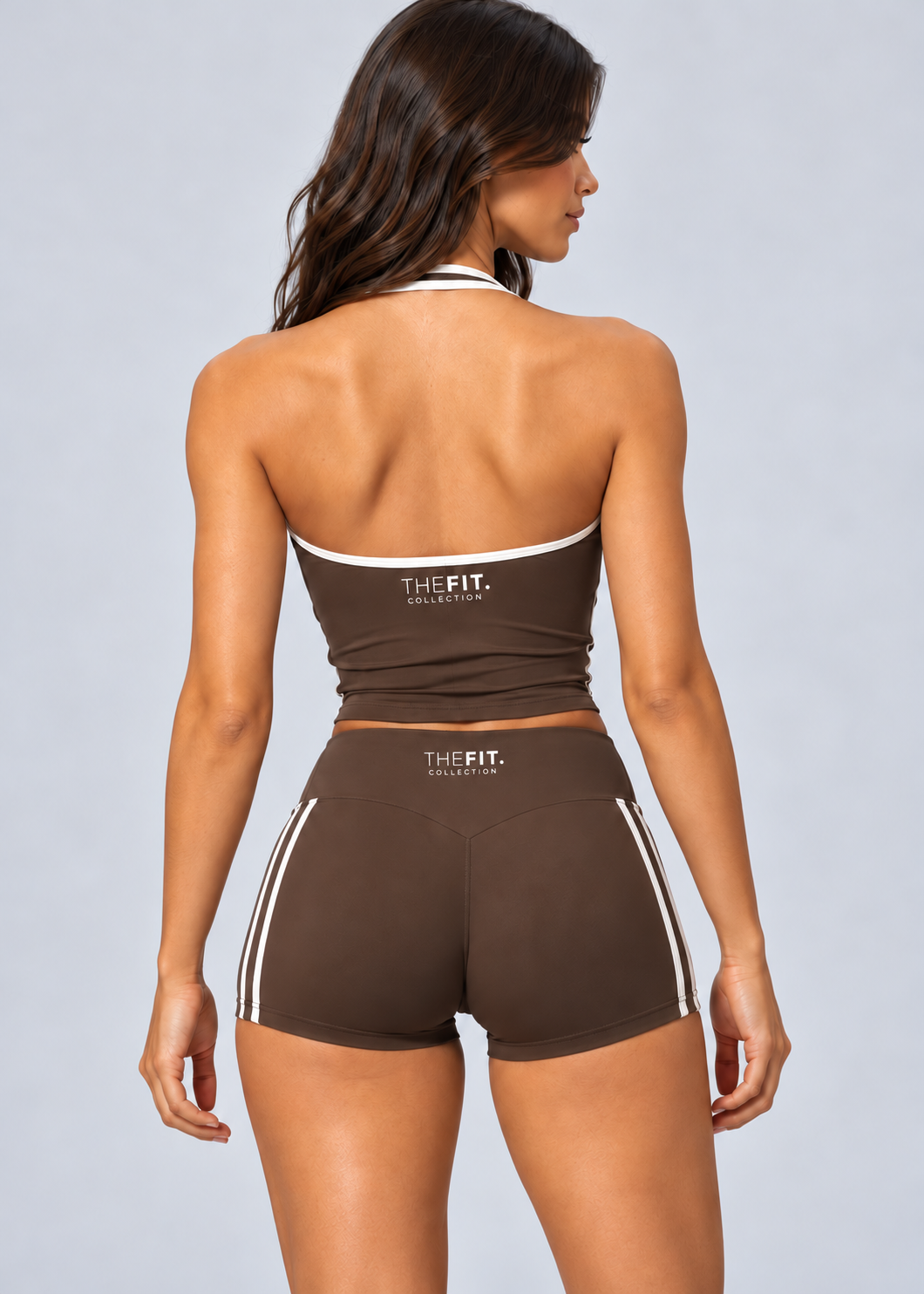 Contrast Halter Singlet – Chocolate Brown