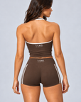Contrast Halter Singlet – Chocolate Brown