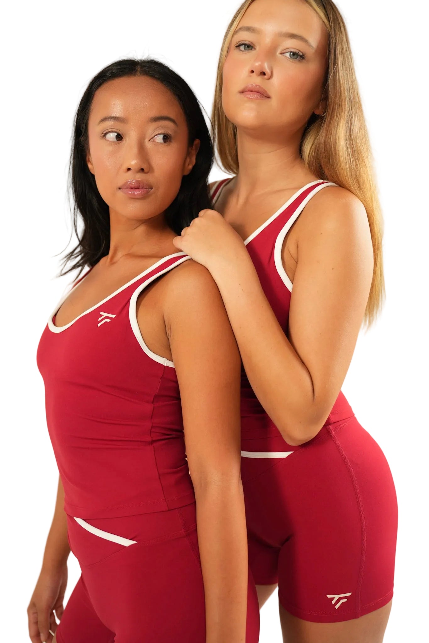 The Fit Sculpt Contrast-Trim Singlet – Red with White Detailing