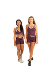The Fit Sculpt Contrast-Trim Singlet – Purple with White Detailing