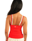 The Fit Strawberry & Cream Contrast Trim Active Singlet