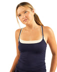 The Fit Sailor Blue & Cream Contrast Trim Active Singlet