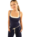 The Fit Sailor Blue & Cream Contrast Trim Active Singlet