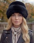 Women’s Luxury Faux Fur Hat -Jet Black