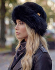 Women’s Luxury Faux Fur Hat -Jet Black