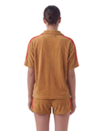 The Fit Collection – Oversized Caramel Brown Terry Towelling Shirt