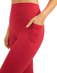 The Fit Sculpt High-Rise Pocket Leggings – Red