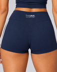 Contrast Stripe Sculpt Shorts – Navy Blue
