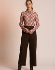 Women's The Edgy Shirt, Neris RAISIN CHECK