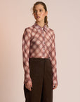 Women's The Edgy Shirt, Neris RAISIN CHECK