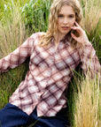 Women's The Edgy Shirt, Neris RAISIN CHECK