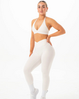 RYDERWEAR NKD Cross Waist Band Leggings - Vanilla