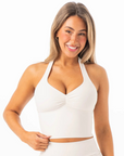 RYDERWEAR NKD Scrunch Halter Tank - Vanilla