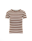JACANDMOOKI - Women's ISABEL RIB TEE - TIRAMISU STRIPE Tiramisu Stripe