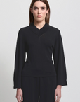 Women's Base Layer Relaxed V-Neck Knit -  Raw by Raw, Jet Black
