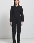 Women's Base Layer Relaxed V-Neck Knit -  Raw by Raw, Jet Black