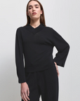 Women's Base Layer Relaxed V-Neck Knit -  Raw by Raw, Jet Black