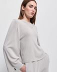 Women's Base Layer Relaxed V-Neck Knit - Raw by Raw, Oyster