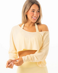 RYDERWEAR Slouchy Off Shoulder Top - Limoncello