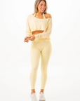 RYDERWEAR Slouchy Off Shoulder Top - Limoncello