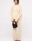 Zulu and Zephyr - Basketweave Knit Women's Pant - Natural