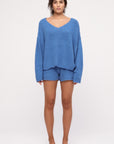 Zulu and Zephyr - Women's Textured Knit Short - Ocean Blue