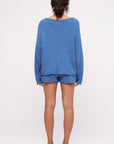 Zulu and Zephyr - Women's Textured Knit Short - Ocean Blue
