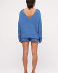 Zulu and Zephyr - Women's Textured Knit Jumper - Ocean Blue