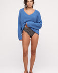 Zulu and Zephyr - Women's Textured Knit Jumper - Ocean Blue