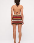 Zulu and Zephyr - Textured Knit Women's Mini Skirt - Earth Stripe