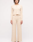 Zulu and Zephyr - Basketweave Knit Women's Cardigan - Natural