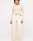 Zulu and Zephyr - Basketweave Knit Women's Cardigan - Natural