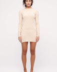 Zulu and Zephyr - Basketweave Knit Women's Mini Dress - Natural