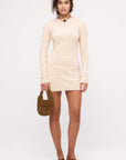 Zulu and Zephyr - Basketweave Knit Women's Mini Dress - Natural
