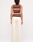Zulu and Zephyr - Women's Textured Knit Tank - Earth Stripe